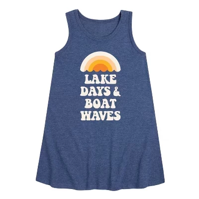 Детское платье Instant Message Lake Days, меланжево-синее