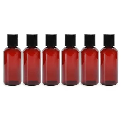 Пластиковые бутылки для выжимания с откидной крышкой 6pk; Удобные для путешествий бутылки коричневого цвета