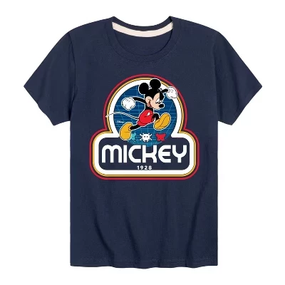Mickey Jump Retro Short Sleeve Graphic T-Shirt blue (2)