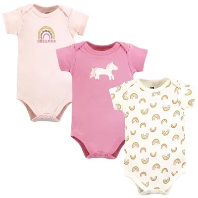 Боди Hudson Baby 3pk unicorn rainbow для новорожденных