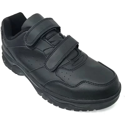 Мужские кроссовки Comfort Walking Work Shoes на липучках черного цвета