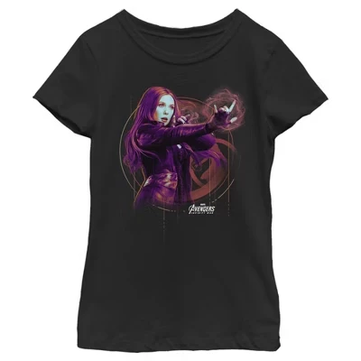 Футболка Girl's Avengers: Infinity War Witch Power для девочек, черная