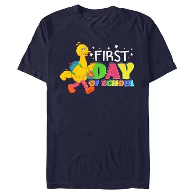 Мужская футболка Big Bird First Day of School синего цвета