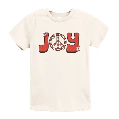 Кремовая молодежная футболка с коротким рукавом Joy Peace Sign