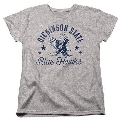 Женская футболка Dickinson State University Blue Hawks от athletic heather
