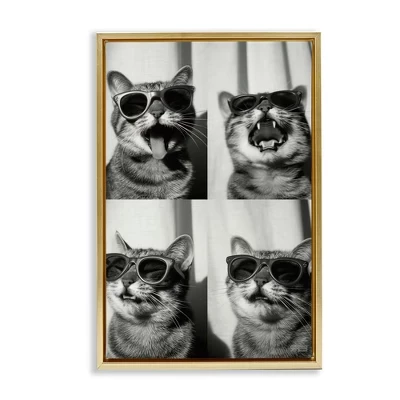 Фотобудка в стиле Кошки с плавающей рамкой Canvas Art gold