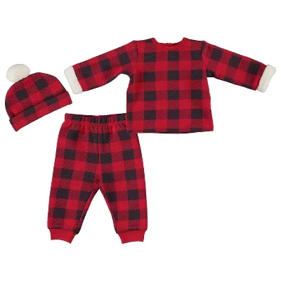 Детская гендерно нейтральная детская одежда для новорожденных Cute Layette Jogger Sets красного цвета