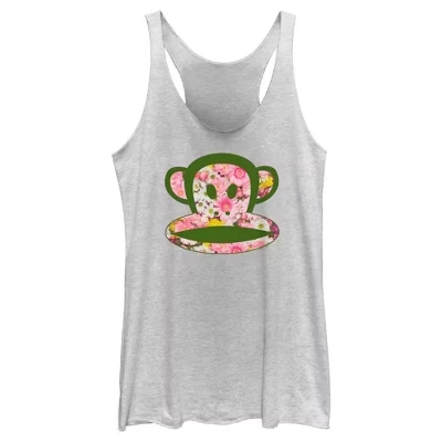Женская майка Julius the Monkey Racerback с цветочным принтом, белая