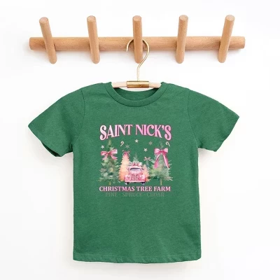Молодежная футболка с коротким рукавом Coquette St. Nick's Tree Farm зеленого цвета