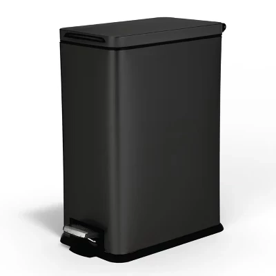 Кухонное ведро Home Zone Living 30,3 л из нерж. стали, черное