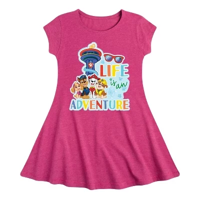 Платье для девочек - Paw Patrol - Life Is An Adventure, облегающее и стильное платье с короткими рукавами цвета Хизер фуксия