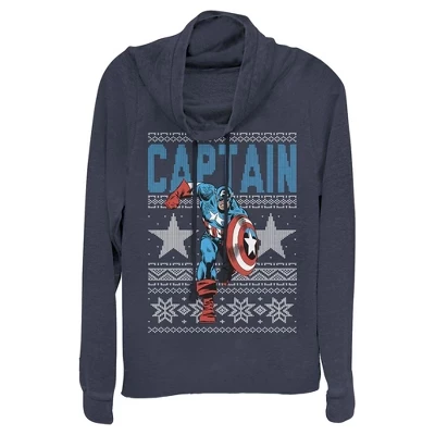 Женский свитшот Marvel Captain America Star, синий