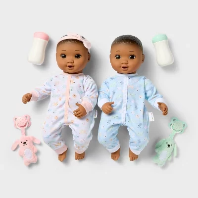 Куклы Gigglescape Boy Girl Twin набор 2 шт, 36 см, коричневые
