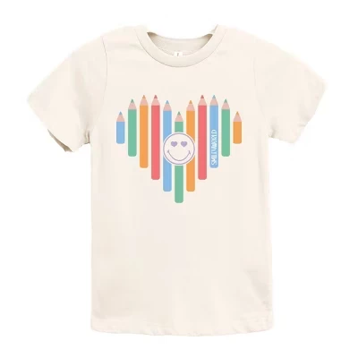 Молодежная футболка с коротким рукавом SmileyWorld Pencil Heart кремового цвета