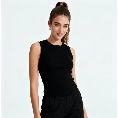 Женская майка Iris Fashion рубчатая из хлопка, серая