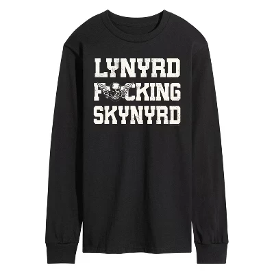 Мужская футболка с длинным рукавом и графическим рисунком Lynyrd Fing Skynyrd, черная