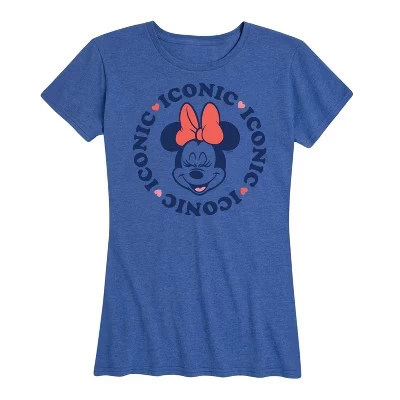 Женская футболка с повторяющимся рисунком Minnie Iconic с коротким рукавом heather royal blue