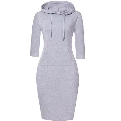 Женское платье-худи Yesfashion с карманом, белое