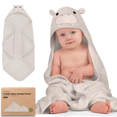 Детское полотенце KeaBabies с капюшоном, бегемот