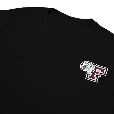 Мужская спортивная футболка Fordham University с логотипом на левой стороне груди, черная