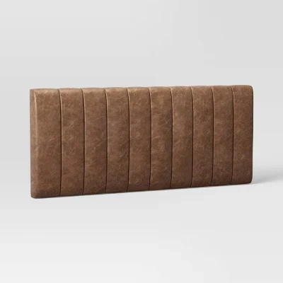 Изголовье Threshold Channel Seam, экокожа, коричневое