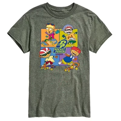 Мужская футболка Rocket Power Otto Regina Sam Maurice Skaters с коротким рукавом и графическим рисунком зеленого цвета