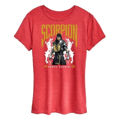 Женская футболка с коротким рукавом Scorpion Hanzo Hasashi и графическим принтом - - Scorpion Hanzo Hasashi