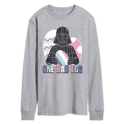 Мужская футболка с длинным рукавом One Bad Egg Vader с графическим рисунком athletic heather
