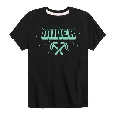 Футболка с коротким рукавом Mining Gamer с графическим рисунком черного цвета