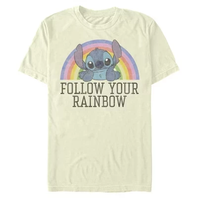 Мужская футболка Follow Your Rainbow бежевого цвета