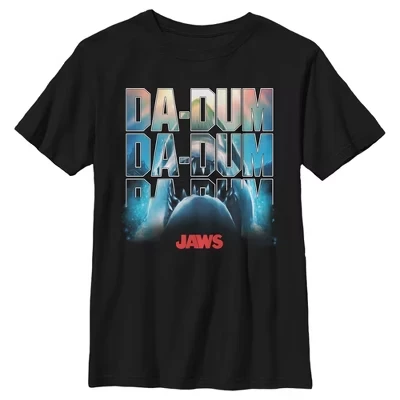 Футболка для мальчиков Jaws «Да-дам», черная