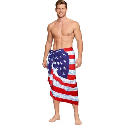 Мужское парео La Leela с принтом Stars and Stripes, алое