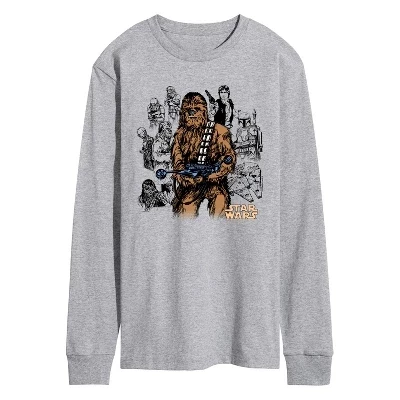 Men's -  - Chewie Lines Long Sleeve Graphic T-Shirt athletic heather