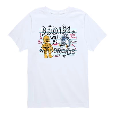 Футболка для мальчиков Star Wars Droids, белая