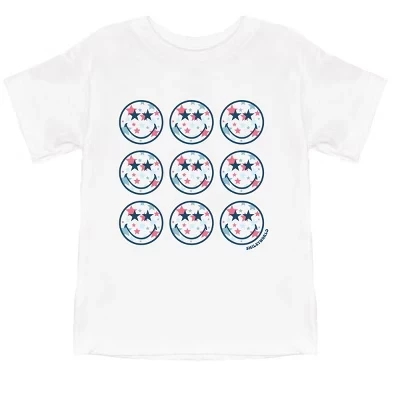 Футболка для малышей с короткими рукавами в стиле патриотических звезд SmileyWorld, белая