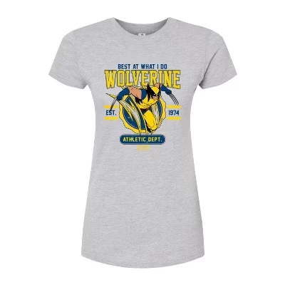 Женская приталенная футболка с графическим рисунком Wolverine Collegiate Scratch heather grey