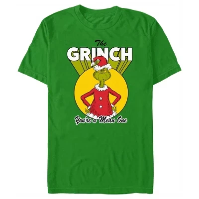 Мужская футболка Dr. Seuss Christmas Grinch You're a Mean One с рождественским Гринчем от доктора Сьюза