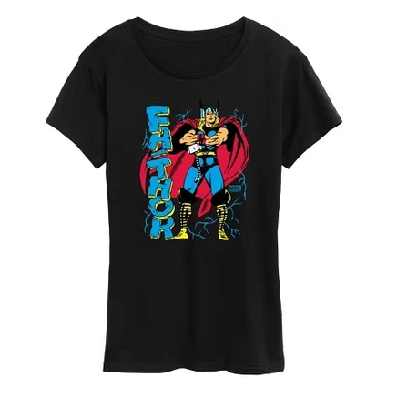 Женская футболка Thor Fathor с коротким рукавом и рисунком, черная