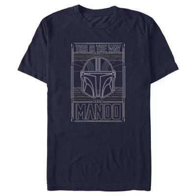 Мужская : Футболка The Mandalorian Mando This is the Way Line Art, синяя