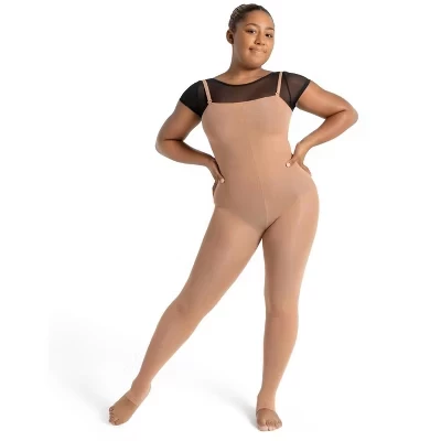 Женское боди Capezio Ultra Soft со штрипками, телесное