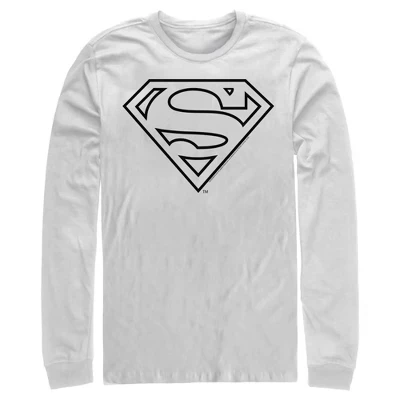 Мужская гладкая рубашка с длинным рукавом с логотипом Superman белого цвета