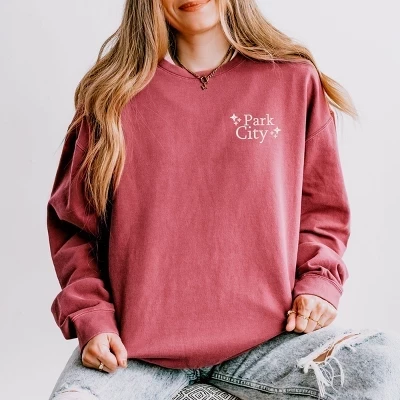 Легкая одежда с вышивкой Park City Stars, окрашенная в малиновый цвет толстовки