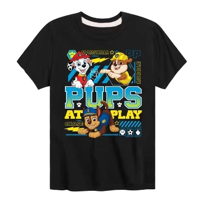 Мальчиковая футболка paw patrol pups at play, черная