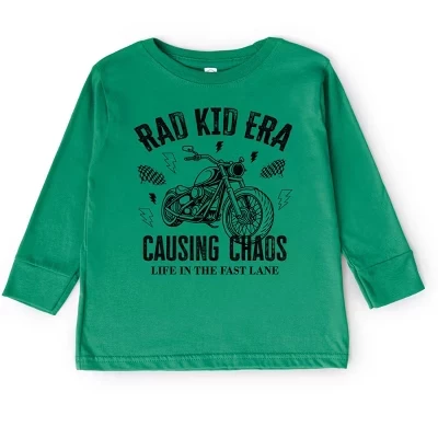 Rad Kid Era Causing Chaos - Футболка с длинным рукавом для малышей и молодежная футболка с длинным рукавом kelly