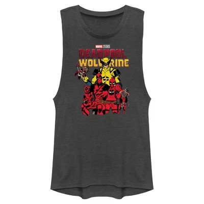 Праздничная футболка Junior's Marvel: & Wolverine с логотипом семьи Мускул.