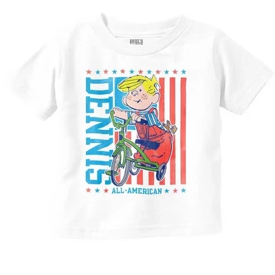Полностью американская футболка с рисунком для малышей Dennis the Menace лицензионного белого цвета