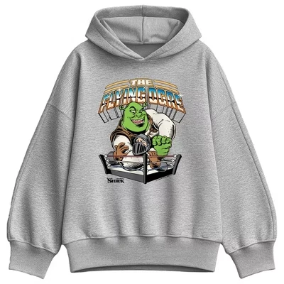 Женская худи Shrek Flying Ogre оверсайз, серый меланж