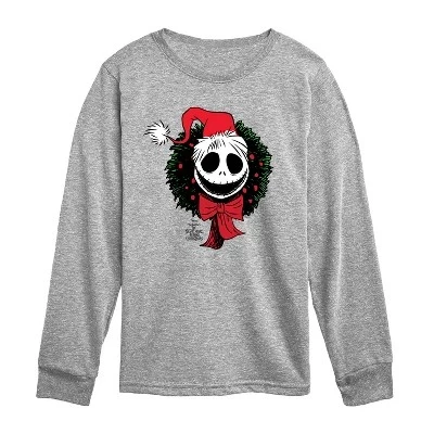 Детский лонгслив THE NIGHTMARE BEFORE CHRISTMAS Jack Wreath, меланж