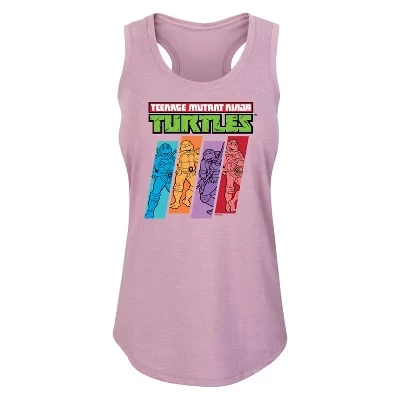 Женская майка Teenage Mutant Ninja Turtles с принтом, сиреневый меланж