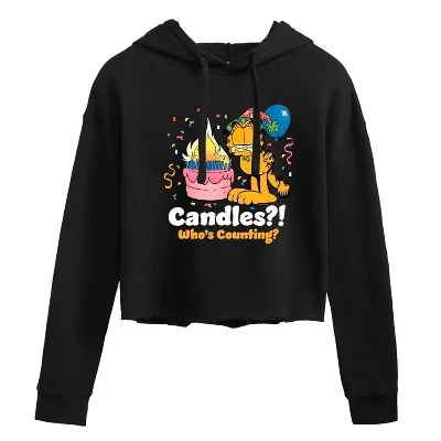 Женское худи Garfield Candles Who's Counting, черное